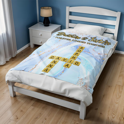 Brothers & Sisters Forever Linked Together With Scrabble Design