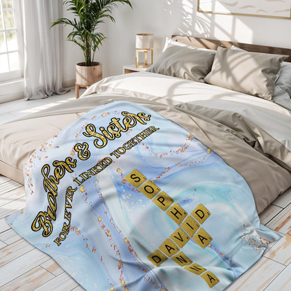 Brothers & Sisters Forever Linked Together With Scrabble Design