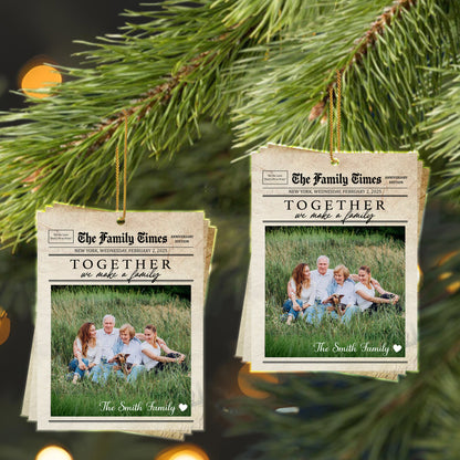 Together We Make A Family Newspaper Design Ornament