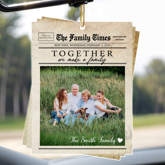 Together We Make A Family Newspaper Design Ornament