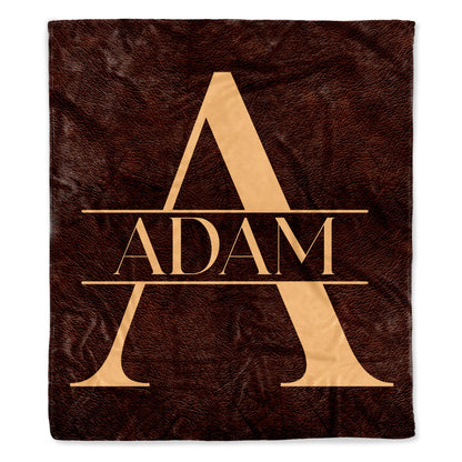 Personalize With Your Name On A Leather Look Blanket