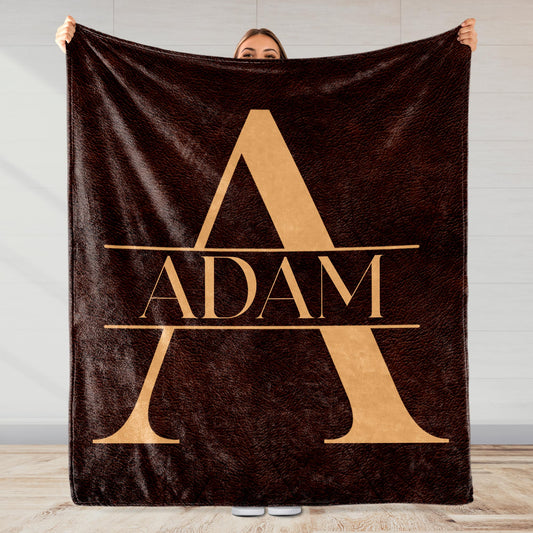 Personalize With Your Name On A Leather Look Blanket