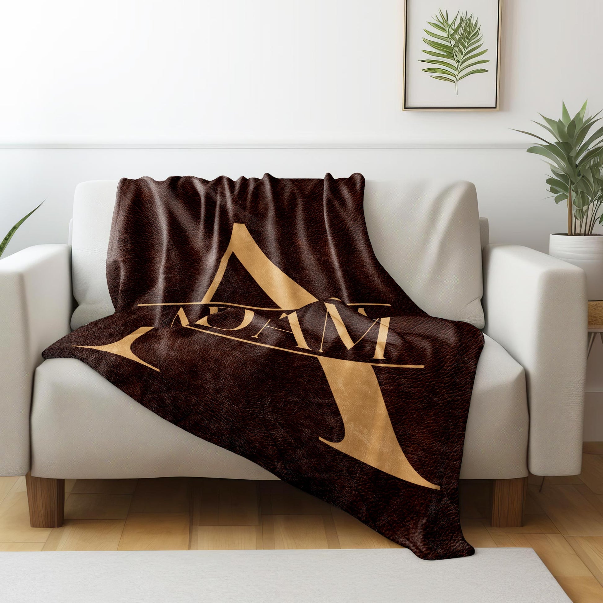 Personalize With Your Name On A Leather Look Blanket