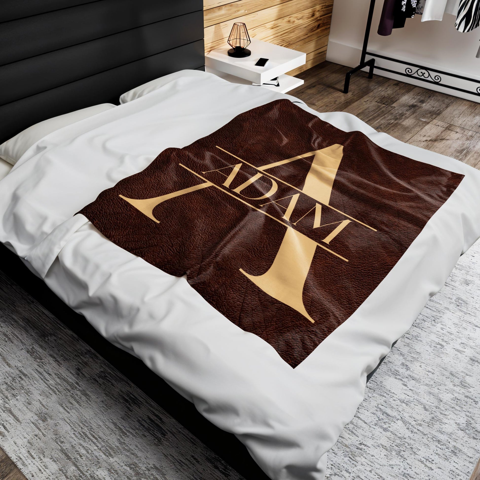 Personalize With Your Name On A Leather Look Blanket