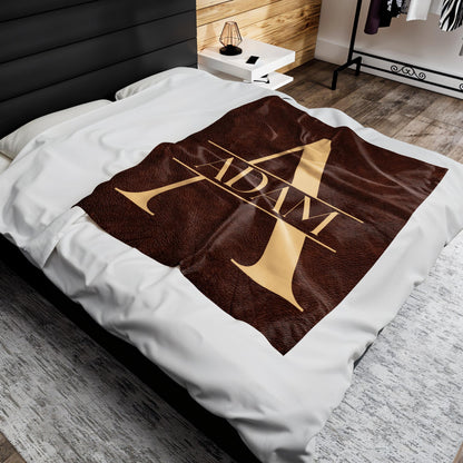 Personalize With Your Name On A Leather Look Blanket