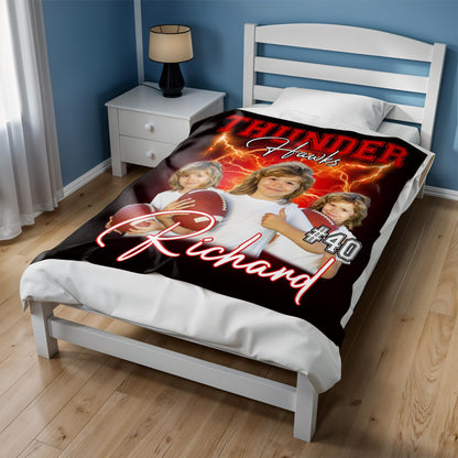 Thunder Hawks Team Spirit Personalized Sports Blanket