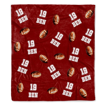 Celebrate Your MVP Moments Blanket With Football And Numbers