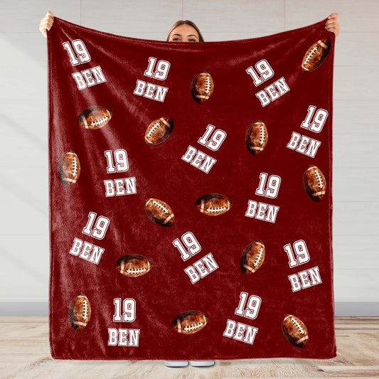 Celebrate Your MVP Moments Blanket With Football And Numbers