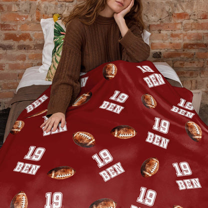Celebrate Your MVP Moments Blanket With Football And Numbers