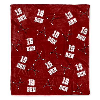 Custom Hockey Sticks And Year Blanket