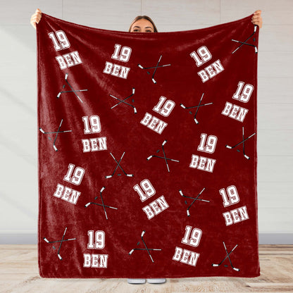 Custom Hockey Sticks And Year Blanket