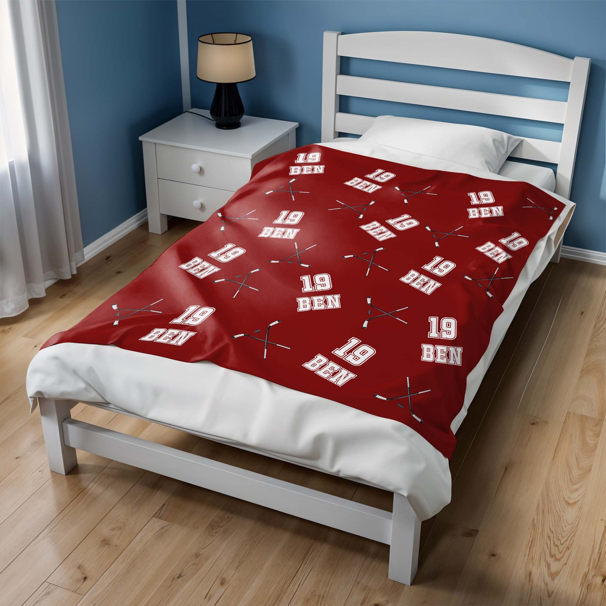 Custom Hockey Sticks And Year Blanket