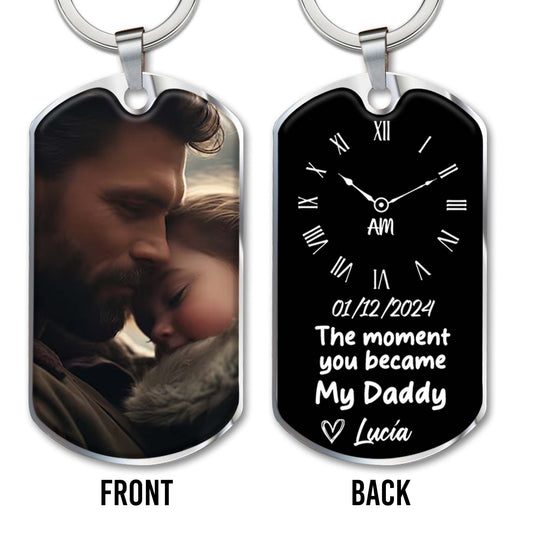 The Moment You Became My Daddy Keychain