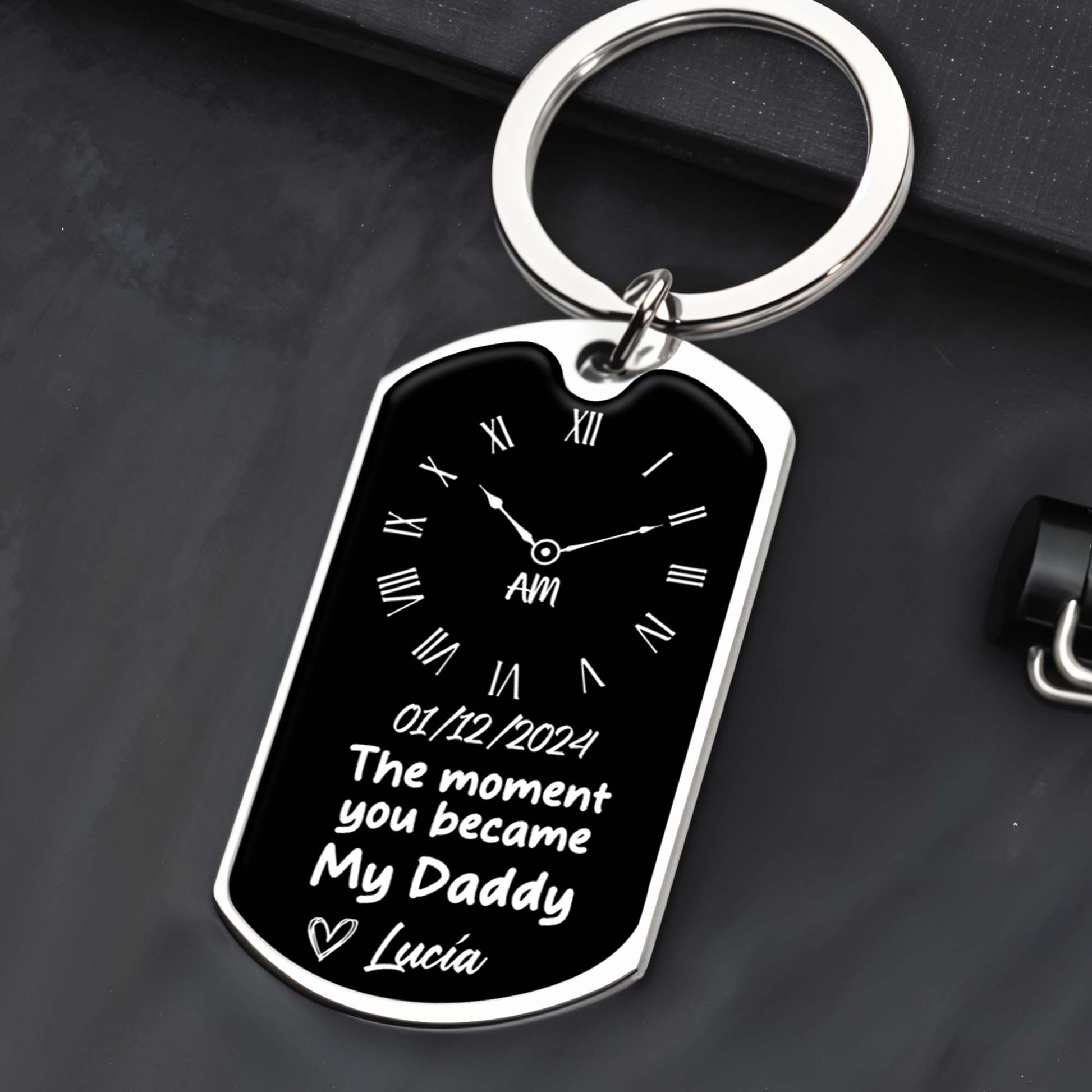 The Moment You Became My Daddy Keychain