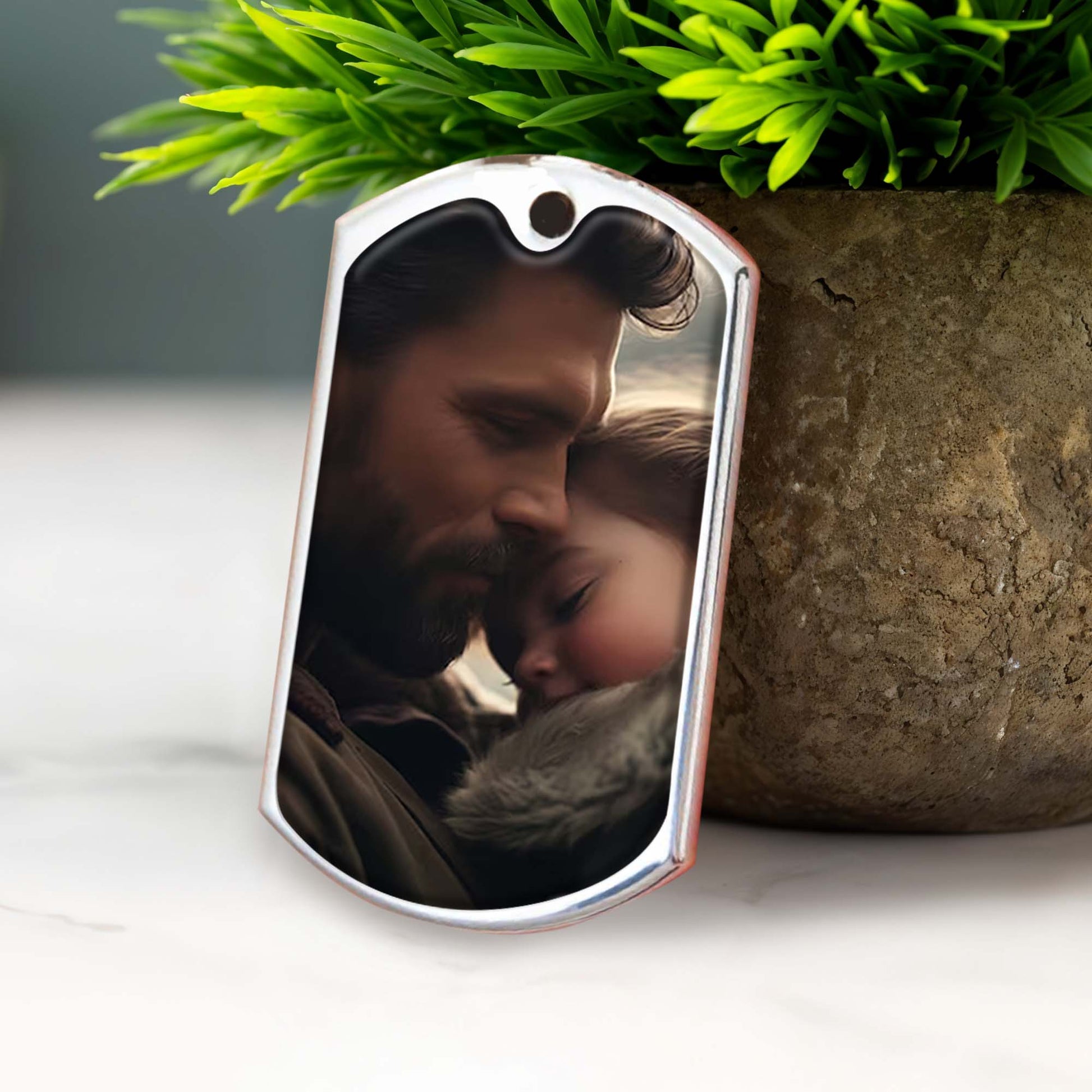 The Moment You Became My Daddy Keychain