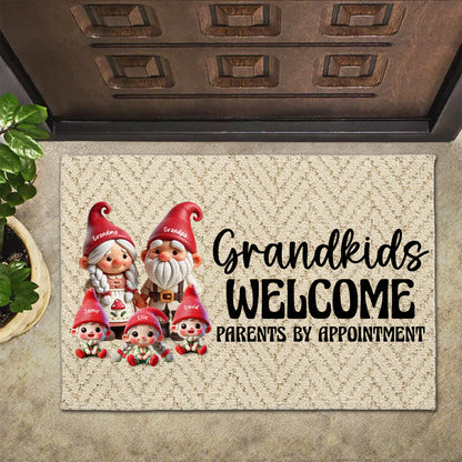 Grandkids Welcome Parents By Appointment Gnome Decor - Personalized Custom Doormat - FAM267_DRM