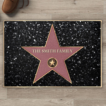 Welcome To The Star Family Doormat With Elegant Star Design