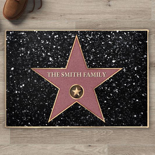 Welcome To The Star Family Doormat With Elegant Star Design