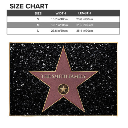 Welcome To The Star Family Doormat With Elegant Star Design