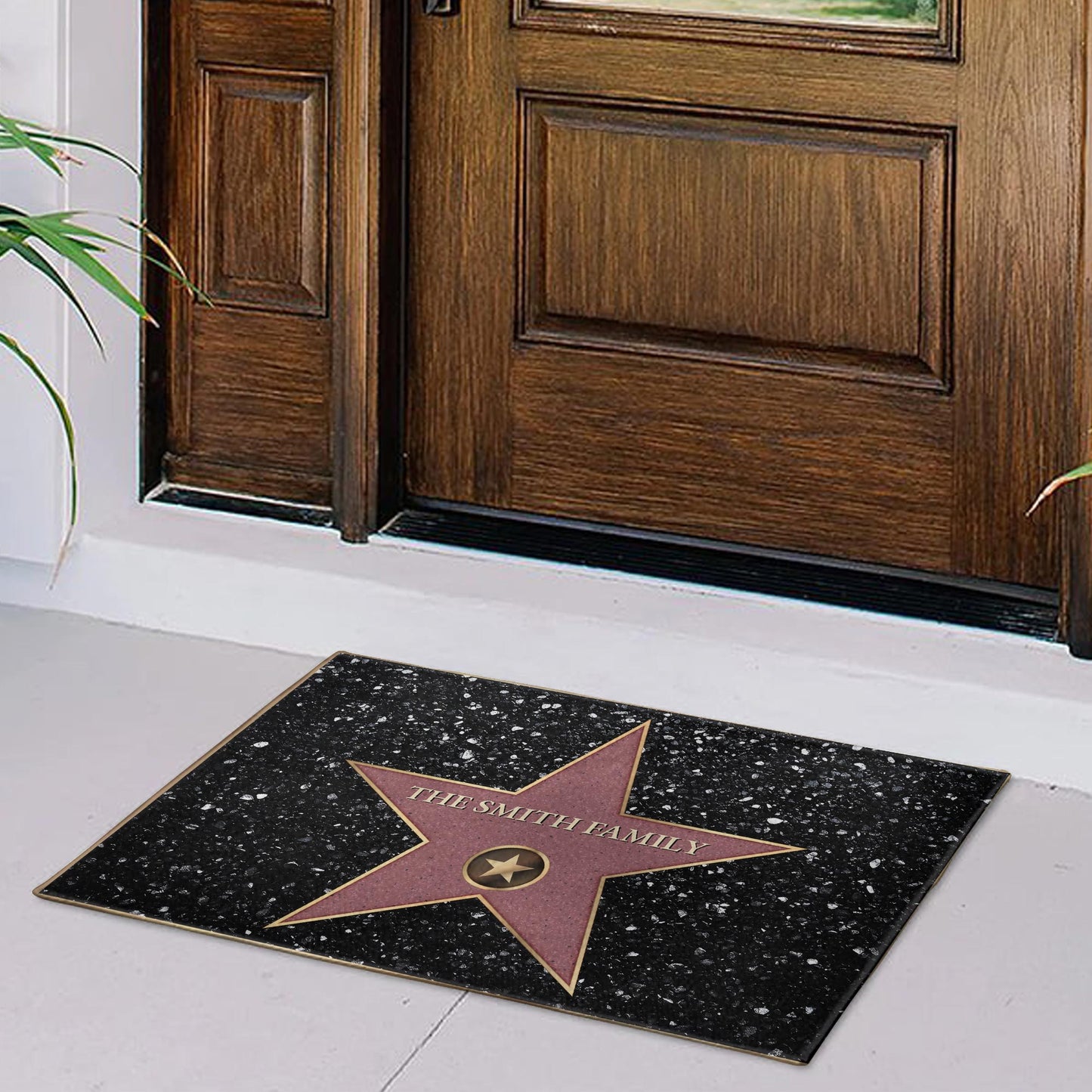 Welcome To The Star Family Doormat With Elegant Star Design