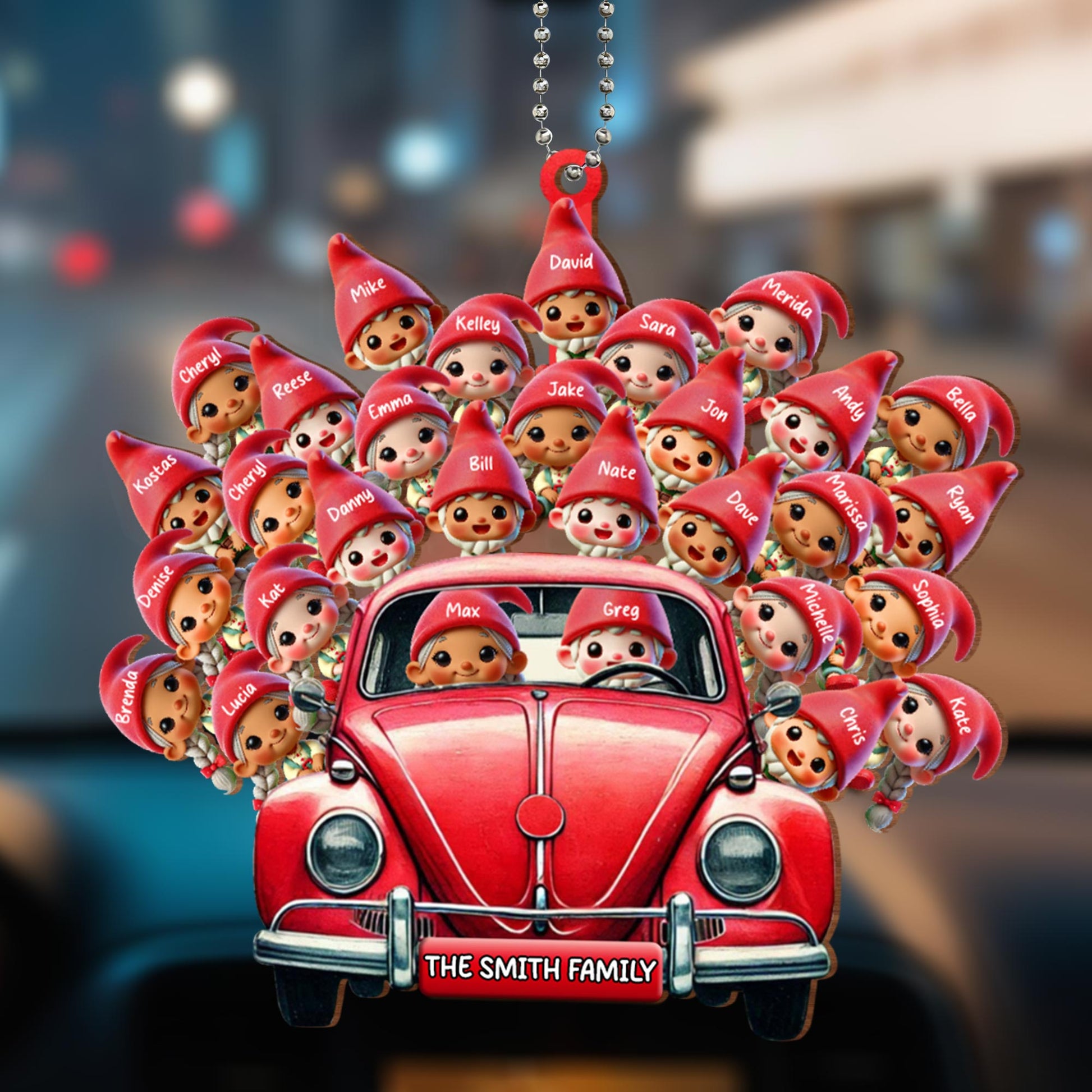 Family Car Journey With Personalized Figures