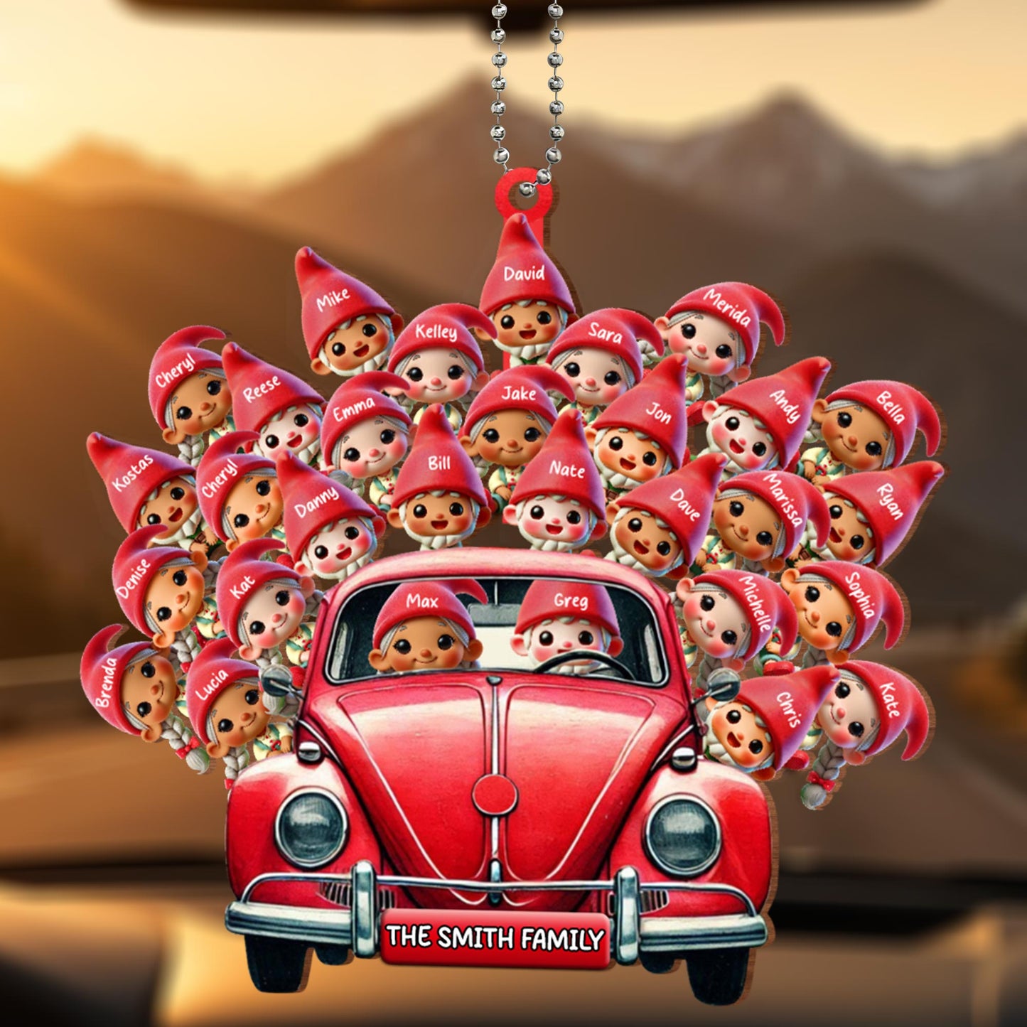 Family Car Journey With Personalized Figures