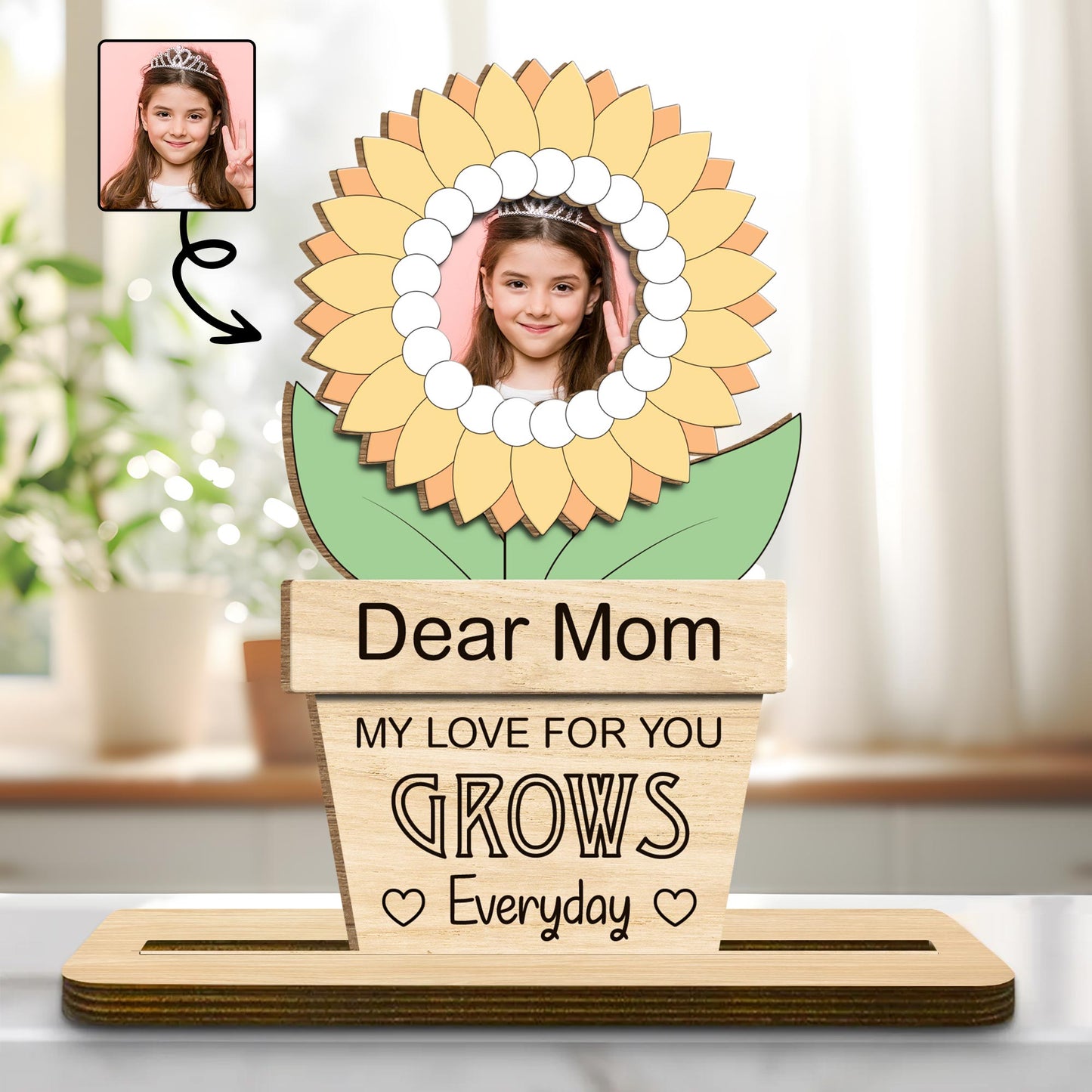 Dear Mom My Love Grows Everyday Flower Plaque