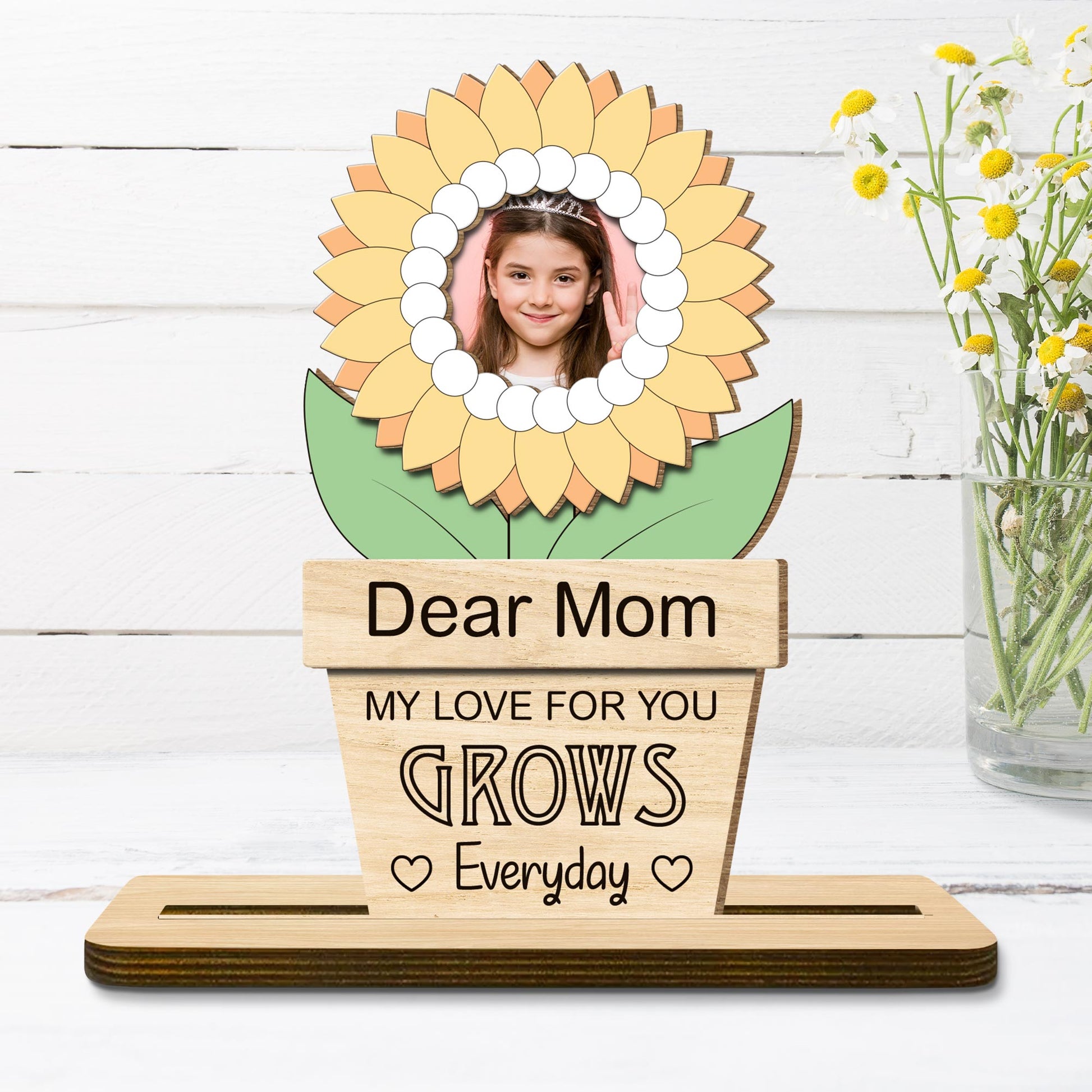 Dear Mom My Love Grows Everyday Flower Plaque