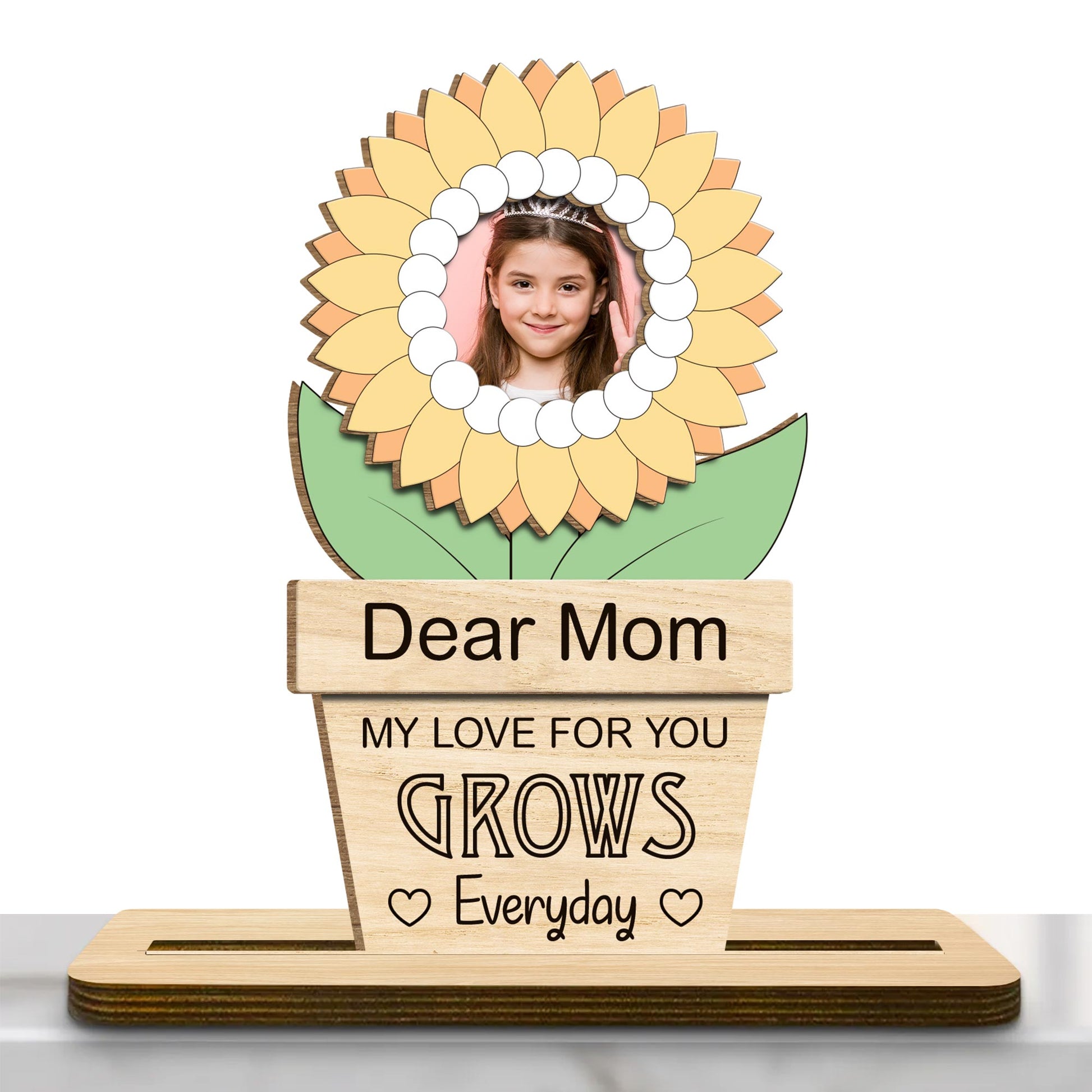 Dear Mom My Love Grows Everyday Flower Plaque