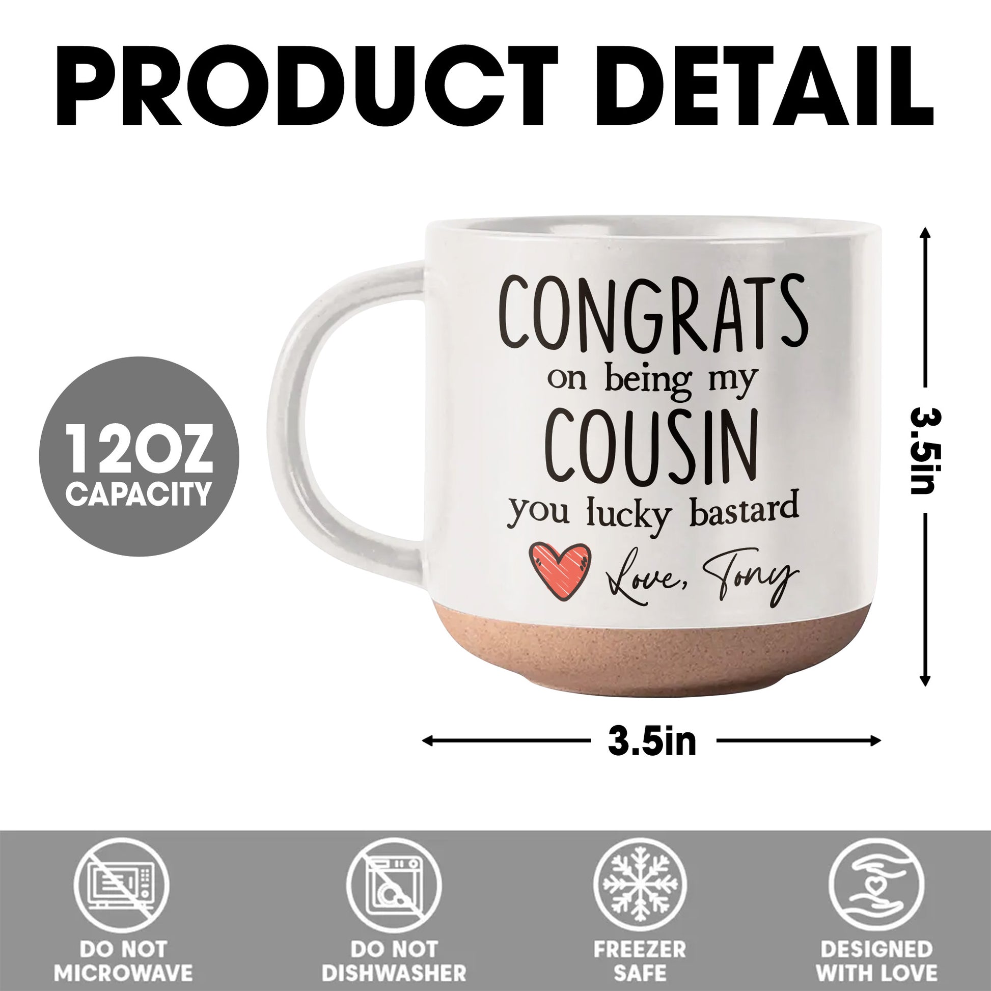 Congrats On Being My Cousin Lucky Bastard With Red Heart