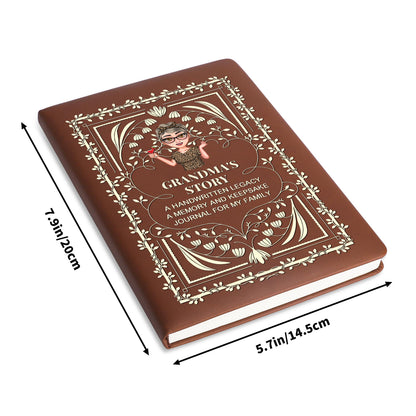 Grandma's Story Keepsake Family Journal With Floral Patterns