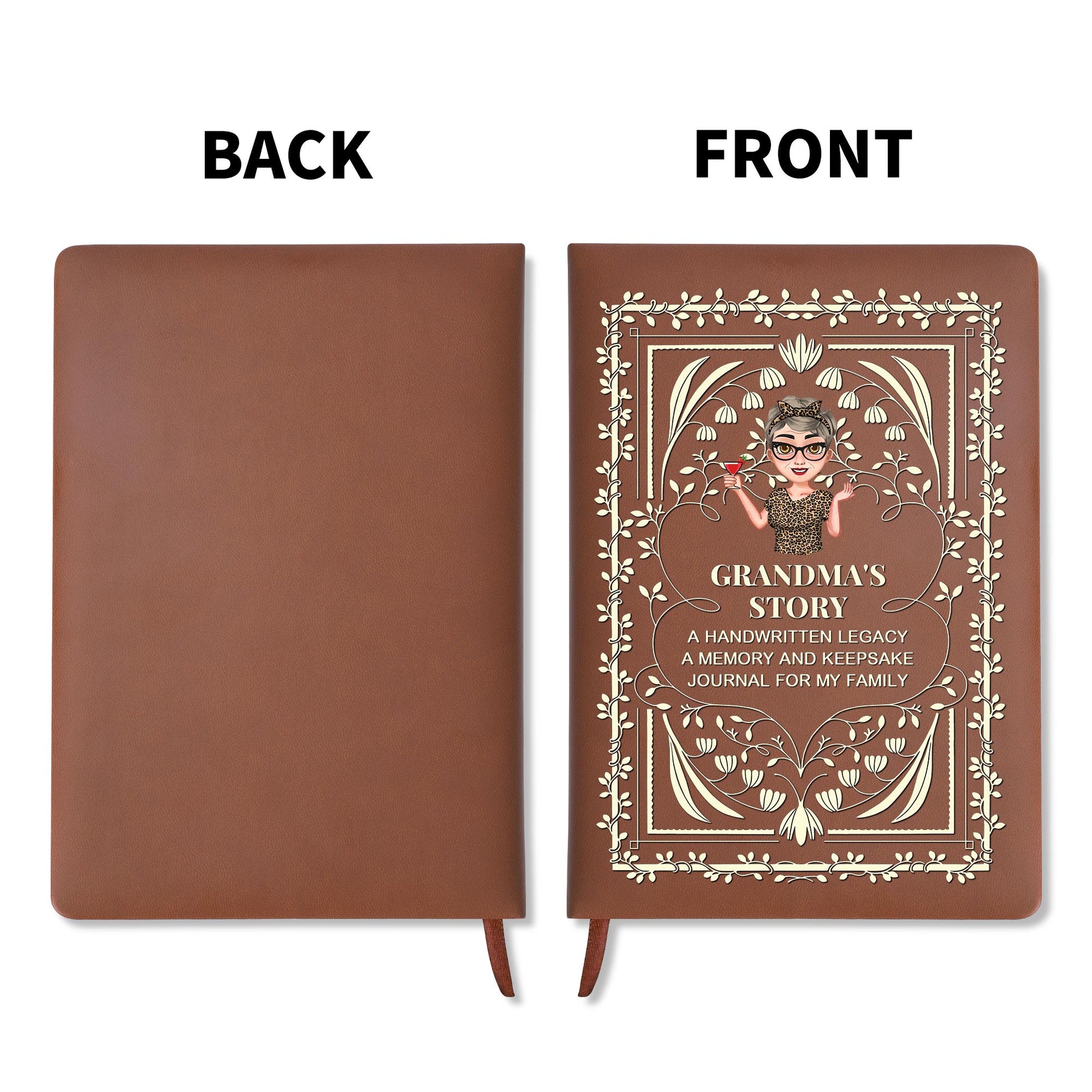 Grandma's Story Keepsake Family Journal With Floral Patterns