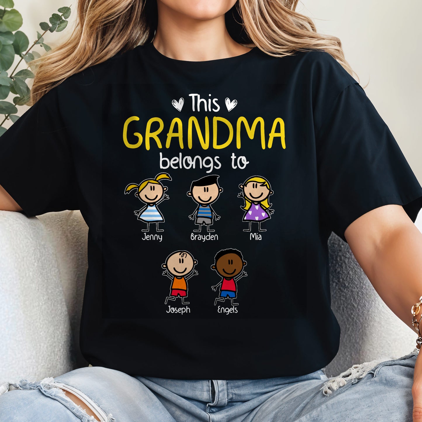 This Grandpa Belong To Cartoon Children - Personalized Custom Unisex T-shirt, Hoodie - FAM294_BBAS