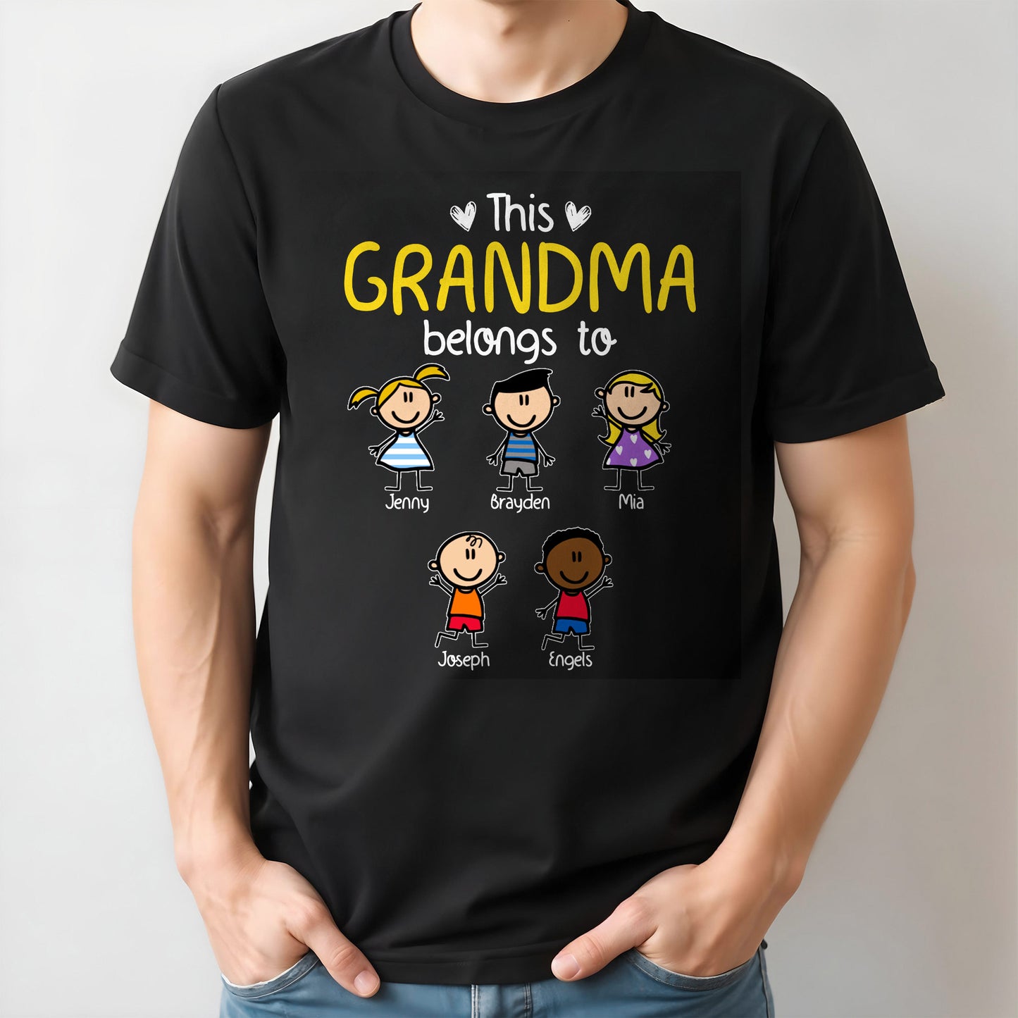 This Grandpa Belong To Cartoon Children - Personalized Custom Unisex T-shirt, Hoodie - FAM294_BBAS