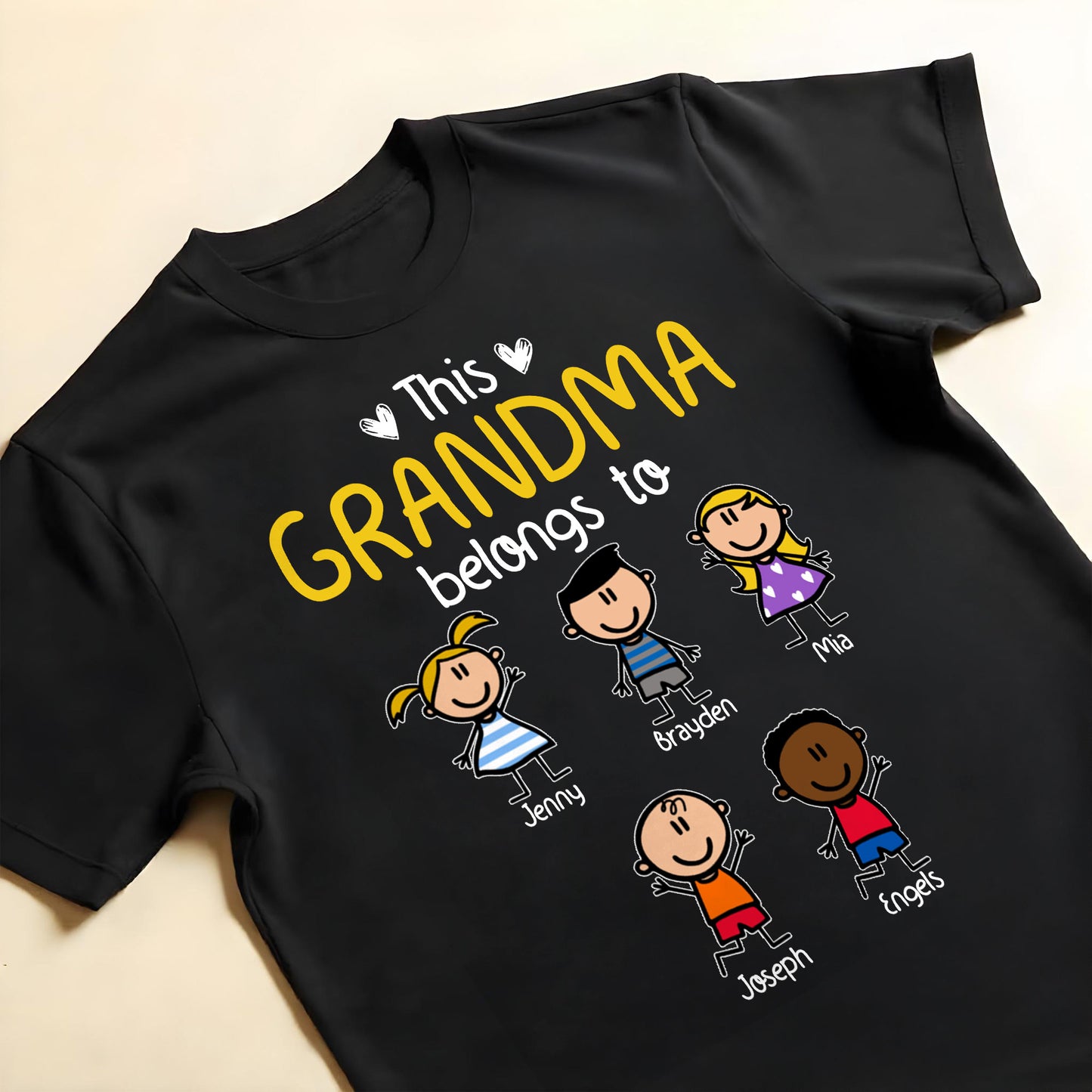 This Grandpa Belong To Cartoon Children - Personalized Custom Unisex T-shirt, Hoodie - FAM294_BBAS