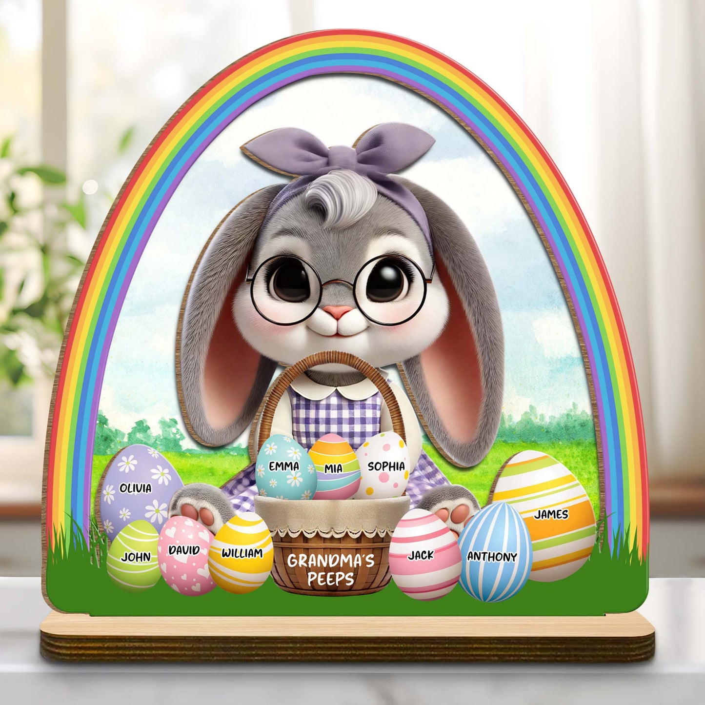 Grandma's Peeps With Bunny And Rainbow Eggs