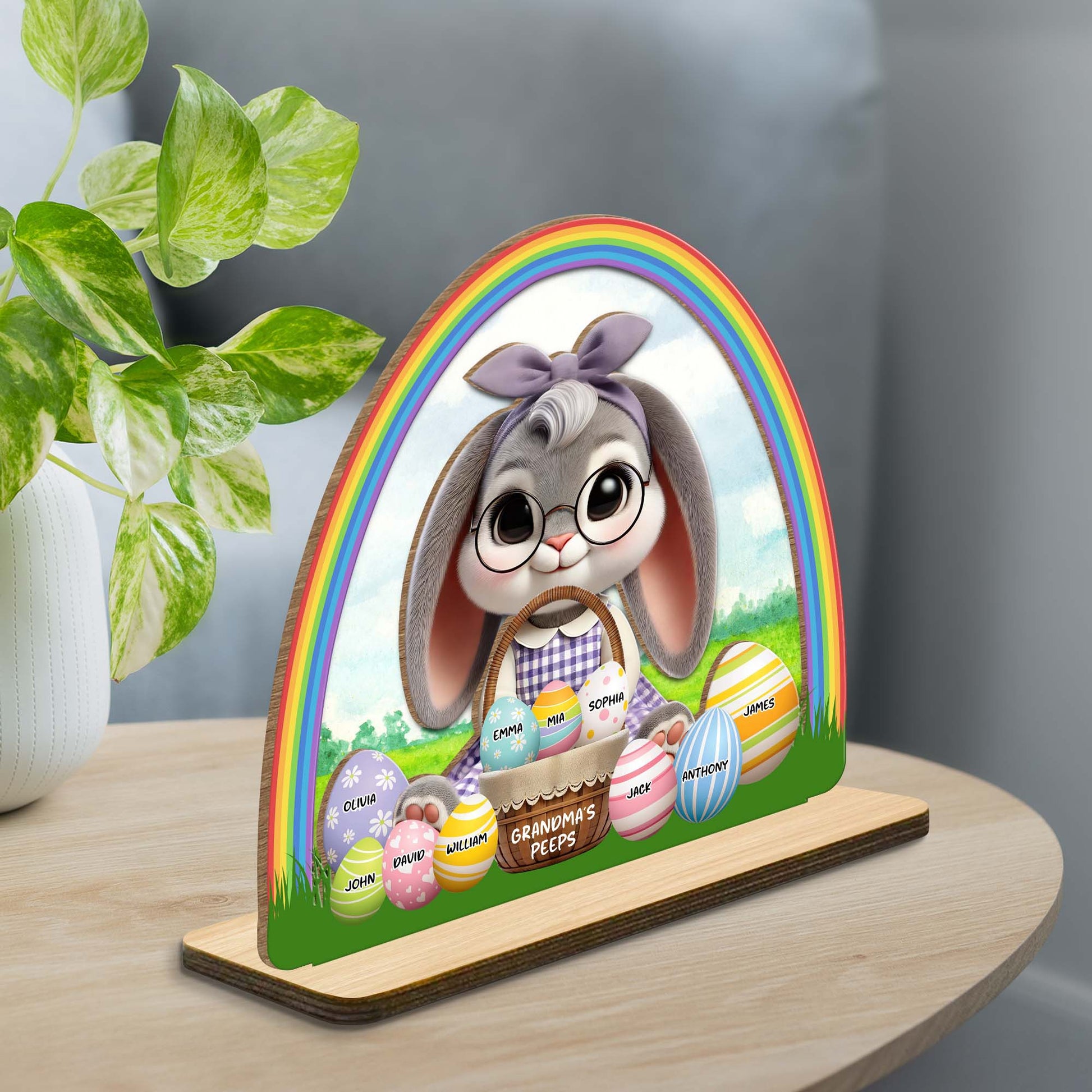 Grandma's Peeps With Bunny And Rainbow Eggs