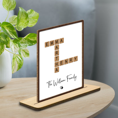 The William Family With Scrabble Tiles and Heart Design