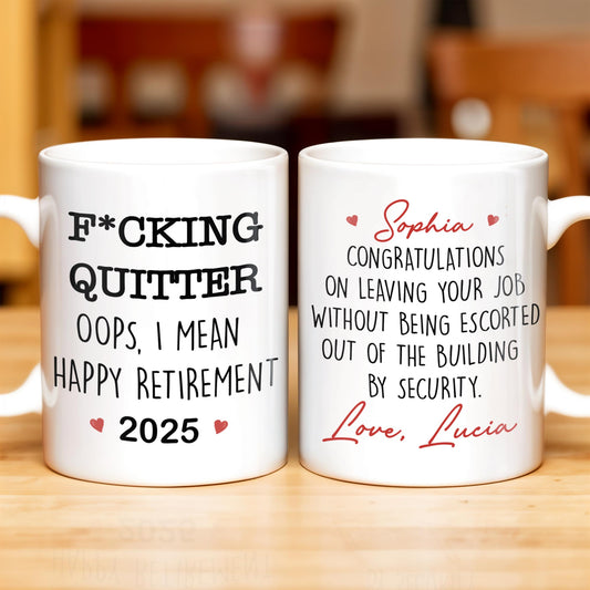Happy Retirement - Gift For Coworkers, Work Friends, Colleagues - Personalized Custom Coffee Mug - FAM304_MG