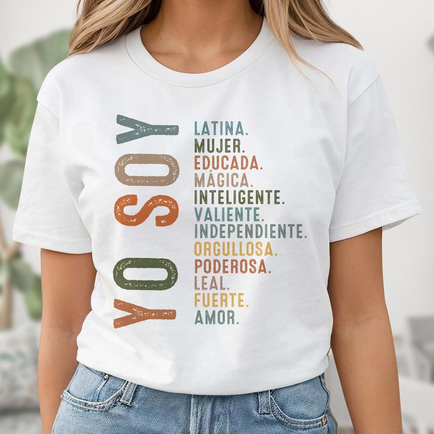Latina. Mujer. Educada. Mágica. Inteligente. Valiente. Tee with Empowering Words