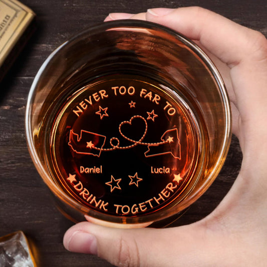 Never Too Far To Drink Together, States, Heart, Connecting Line, Stars