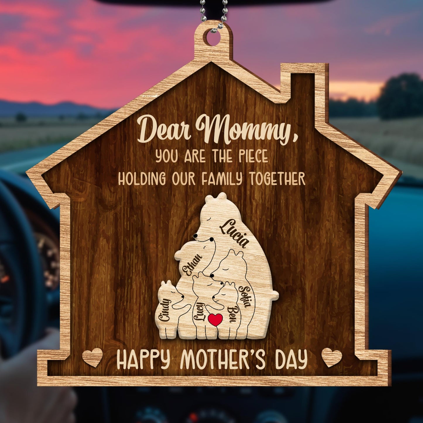 Dear Mommy, You Are The Piece Holding Our Family Together, Puzzle Pieces and Bear Figures