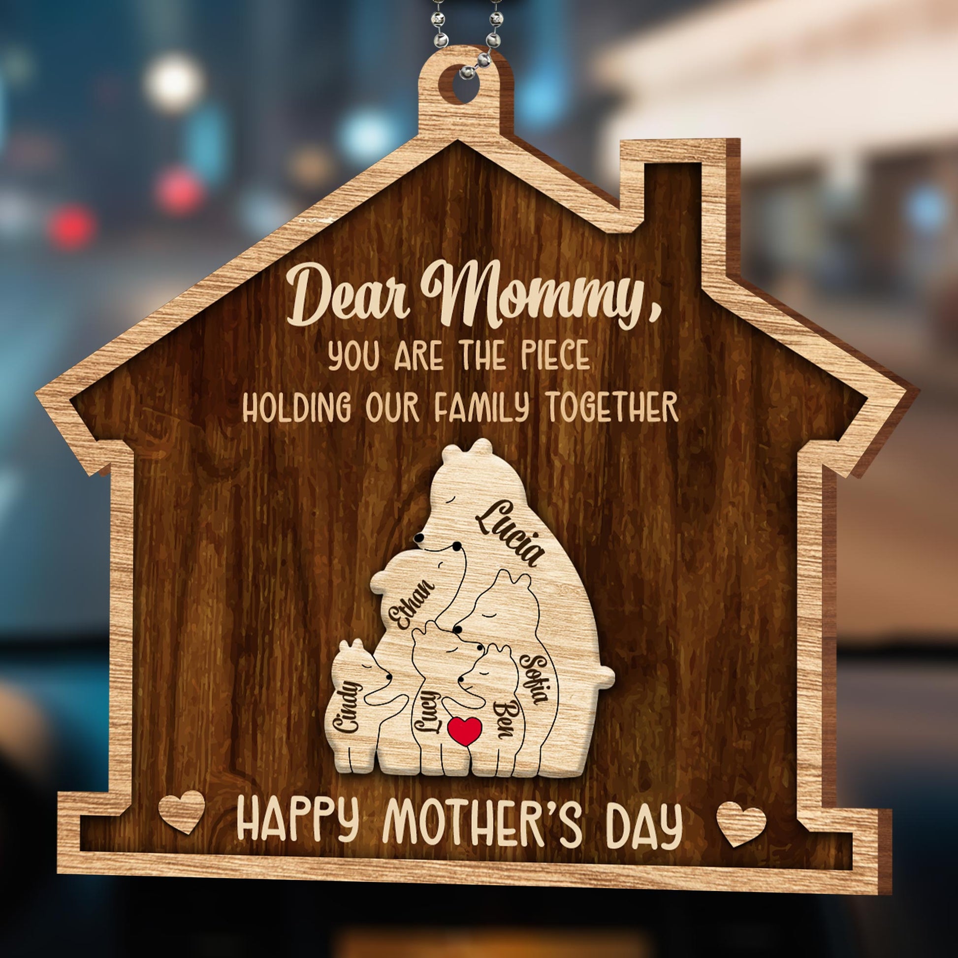 Dear Mommy, You Are The Piece Holding Our Family Together, Puzzle Pieces and Bear Figures