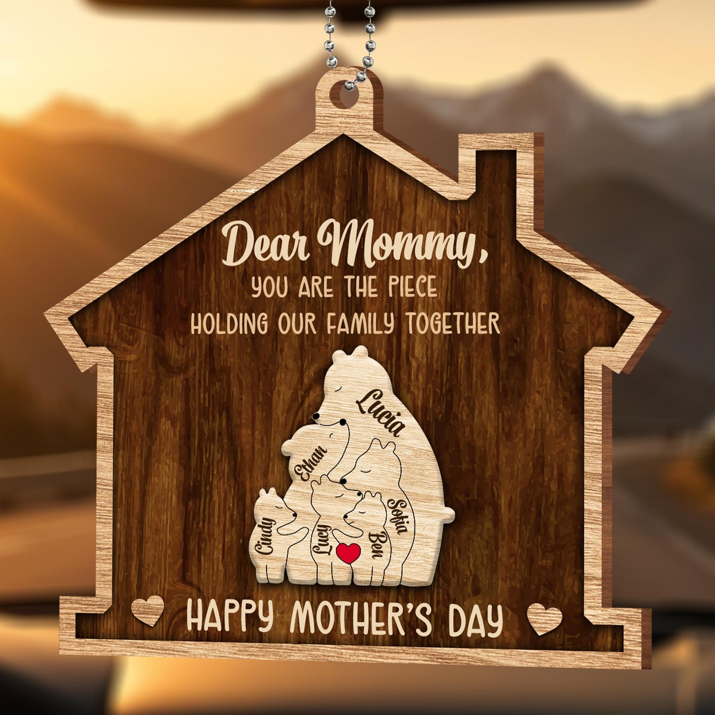 Dear Mommy, You Are The Piece Holding Our Family Together, Puzzle Pieces and Bear Figures