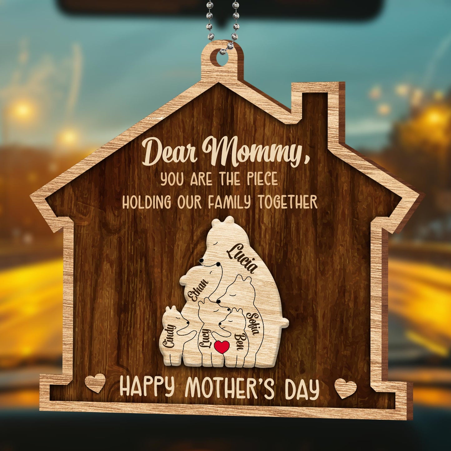 Dear Mommy, You Are The Piece Holding Our Family Together, Puzzle Pieces and Bear Figures
