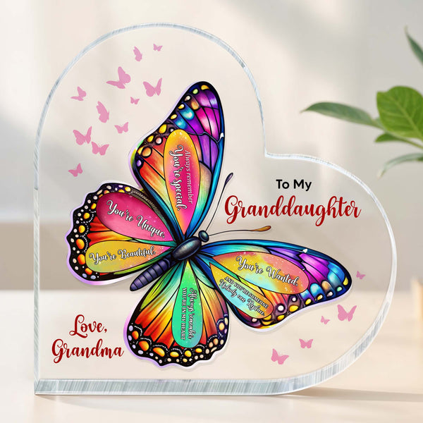 To My Granddaughter, You're Special, Butterfly and Small Hearts