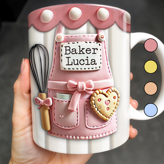 Baking Apron And Heart Cookie - Personalized Custom Coffee Mug - FAM320_MG