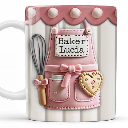 Baking Apron And Heart Cookie - Personalized Custom Coffee Mug - FAM320_MG