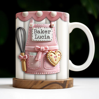 Baking Apron And Heart Cookie - Personalized Custom Coffee Mug - FAM320_MG