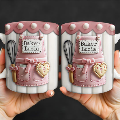 Baking Apron And Heart Cookie - Personalized Custom Coffee Mug - FAM320_MG